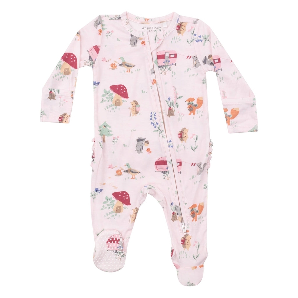 Angel Dear Pink Woodland Print Kids One Piece